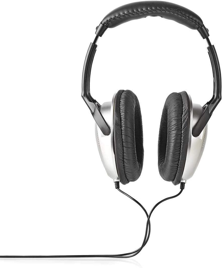 NEDIS Hpwd1200Bk Super-Kopfhörer mit 2 m Kabel, Silber/schwarz