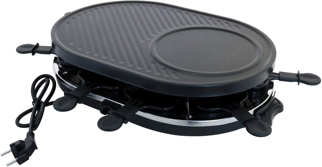 Raclette für 8 Personen Tischgrill Raclettegrill Party Sylvester Pfännchen