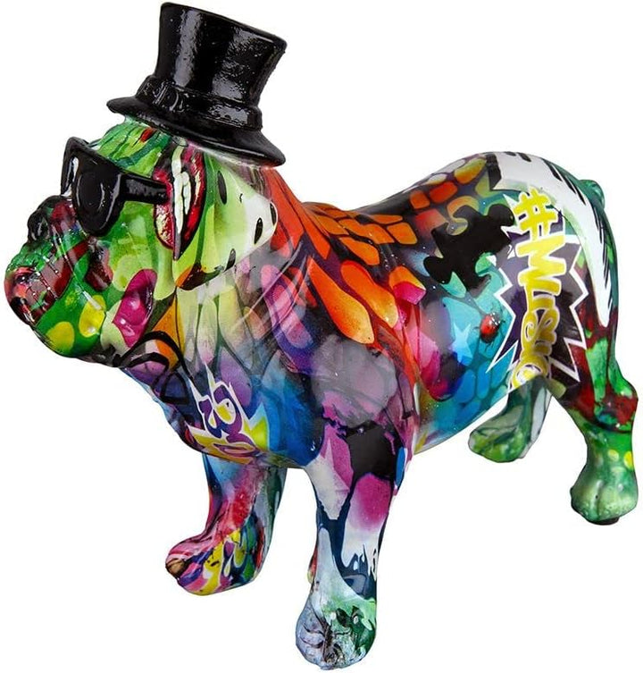 Gilde Poly Mops Street Art VE 2 deko Figuren, bunt, Único