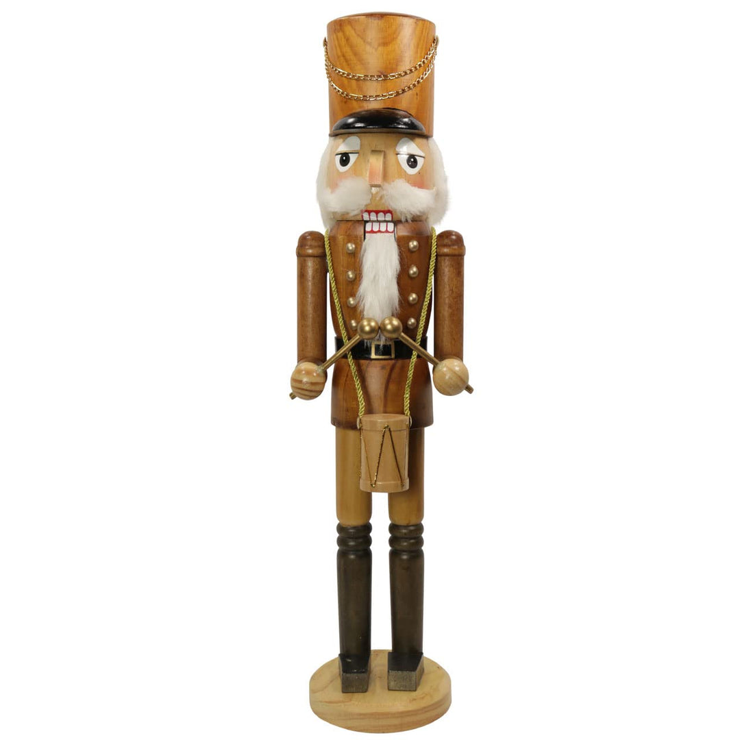 Nussknacker Figur gross XL / 50 cm/Trommel braun/Deko Figur Nussknacker Holz/handbemalt im Kunsthand