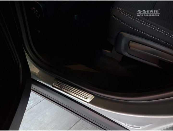 Avisa Stainless Steel Door sill Protectors Compatible with Ford Kuga III 2019- 'Lines' - 4-Pieces