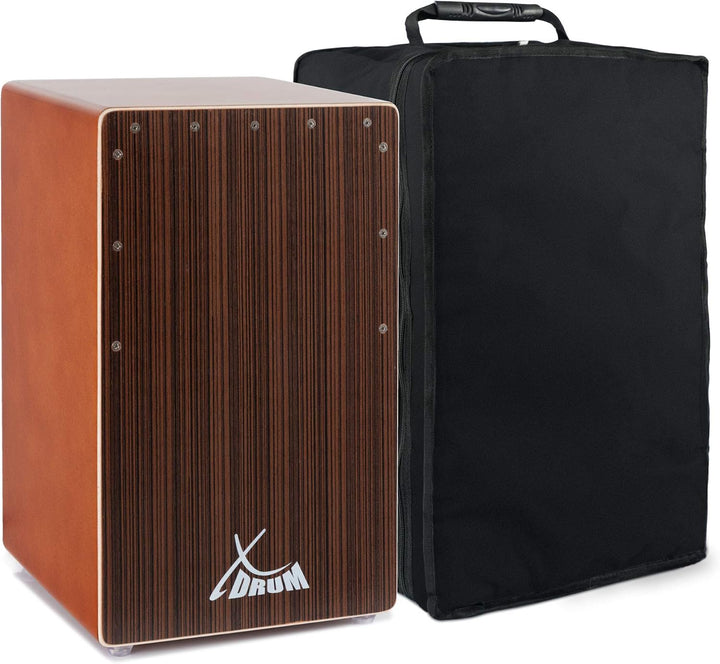 XDrum Cajon El Bajo Bass Port Cocoa Brown/Ebony - Integrierter Bass Port für druckvollen Sound - Tro