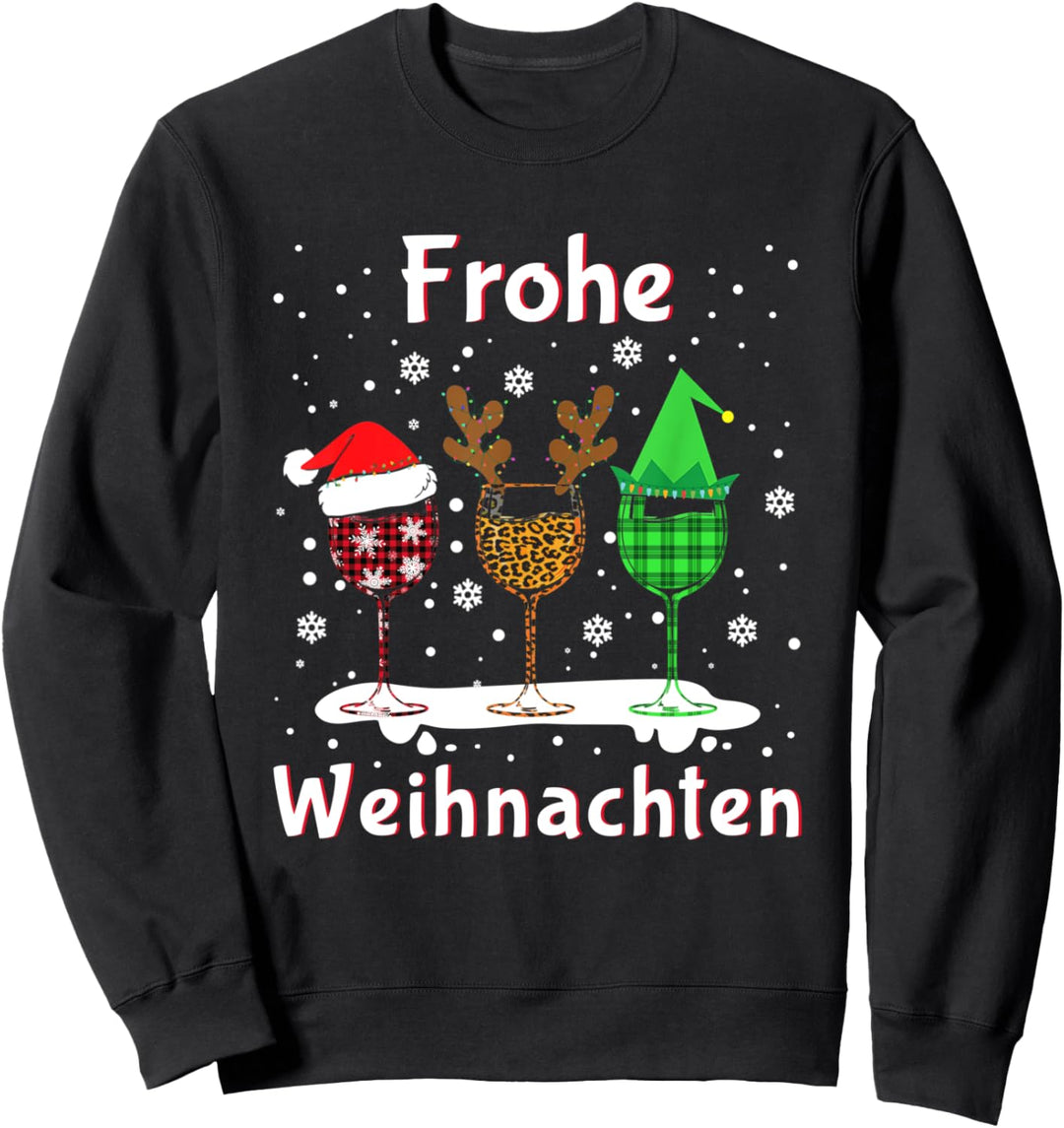 Weihnachtsoutfit Damen Weihnachten Wein Lustiges Weihnachts Sweatshirt