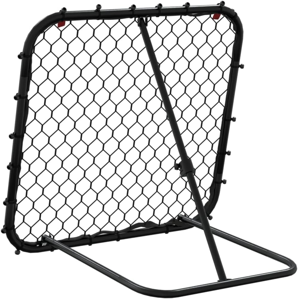 vidaXL Fussball-Rebounder Verstellbar Schwarz 84x73x60-80 cm Stahl