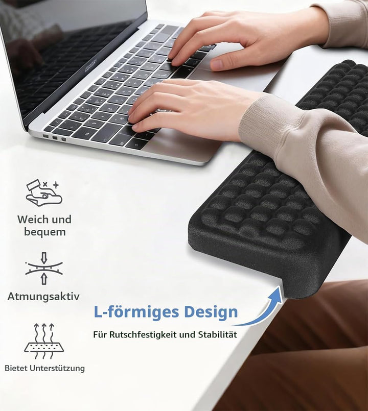 L-Förmige Handballenauflage Tastatur, 2 Stück Wrist Rest Memory Foam Rutschfeste Ergonomisches Handa