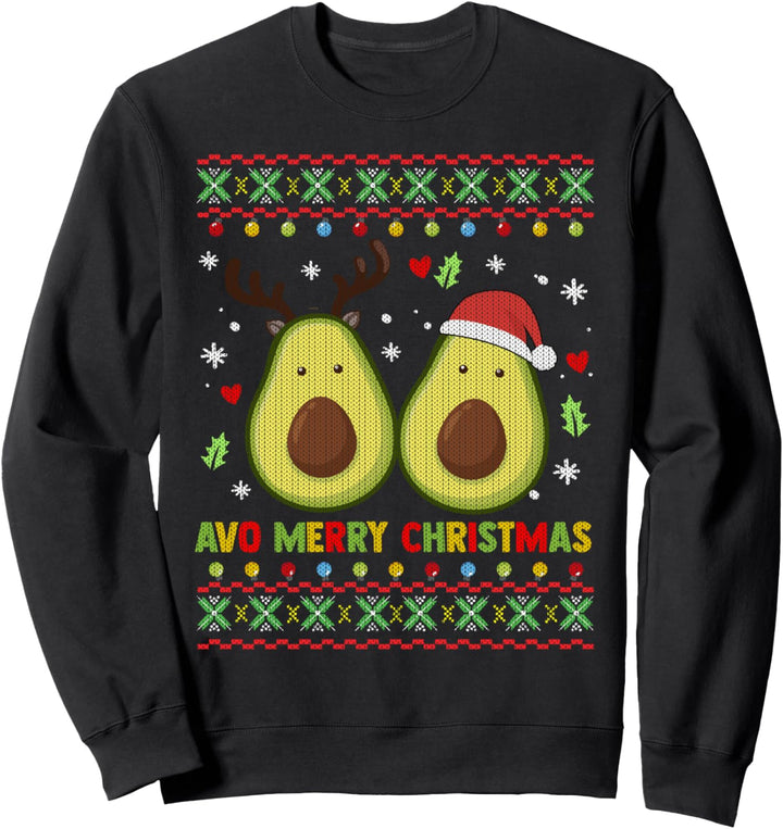 Avo Merry Christmas Santa and Deer Ugly Christmas Sweater Sweatshirt
