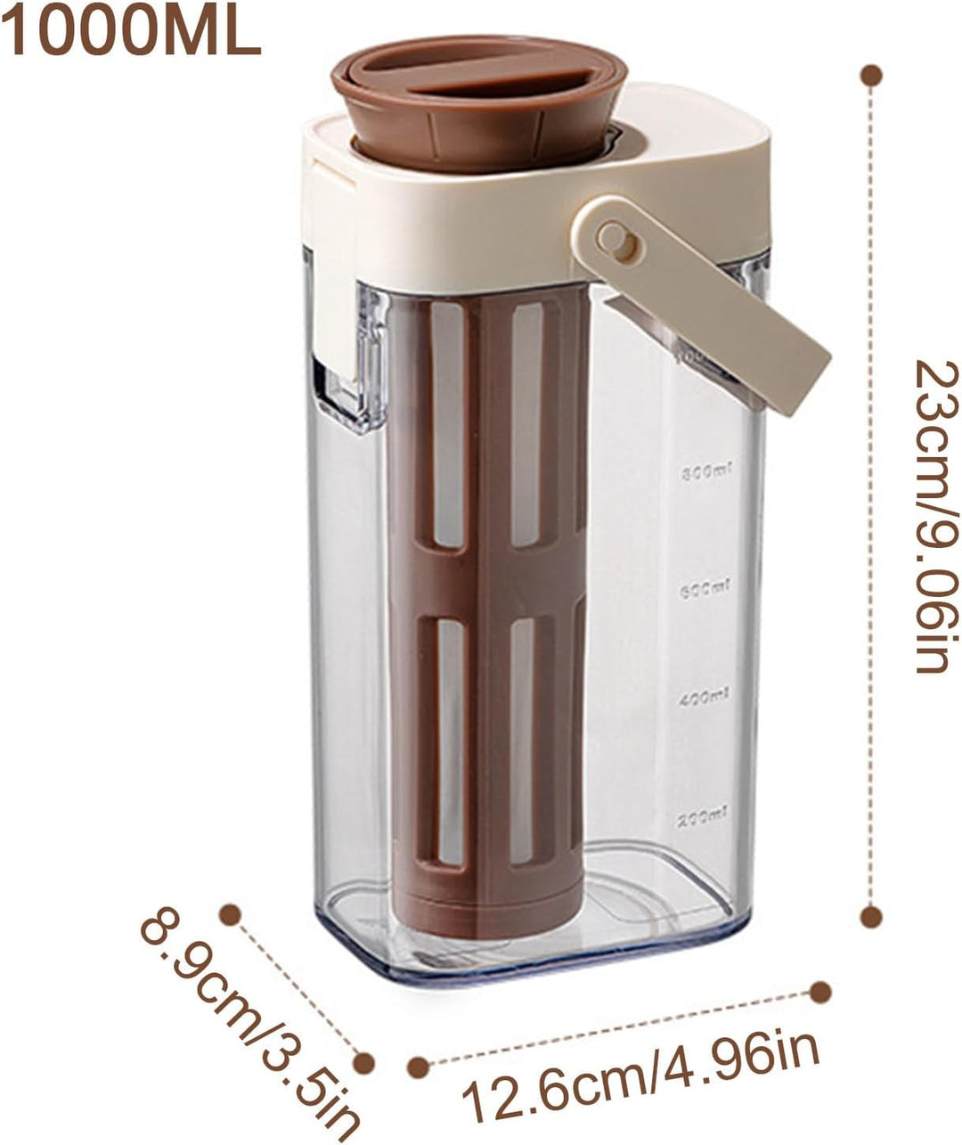 Cold Coffee Brewer,1 Liter Cold Brew Tea Maker Coffee Pot - Platzsparendes Glas mit Griff, grosse Ka