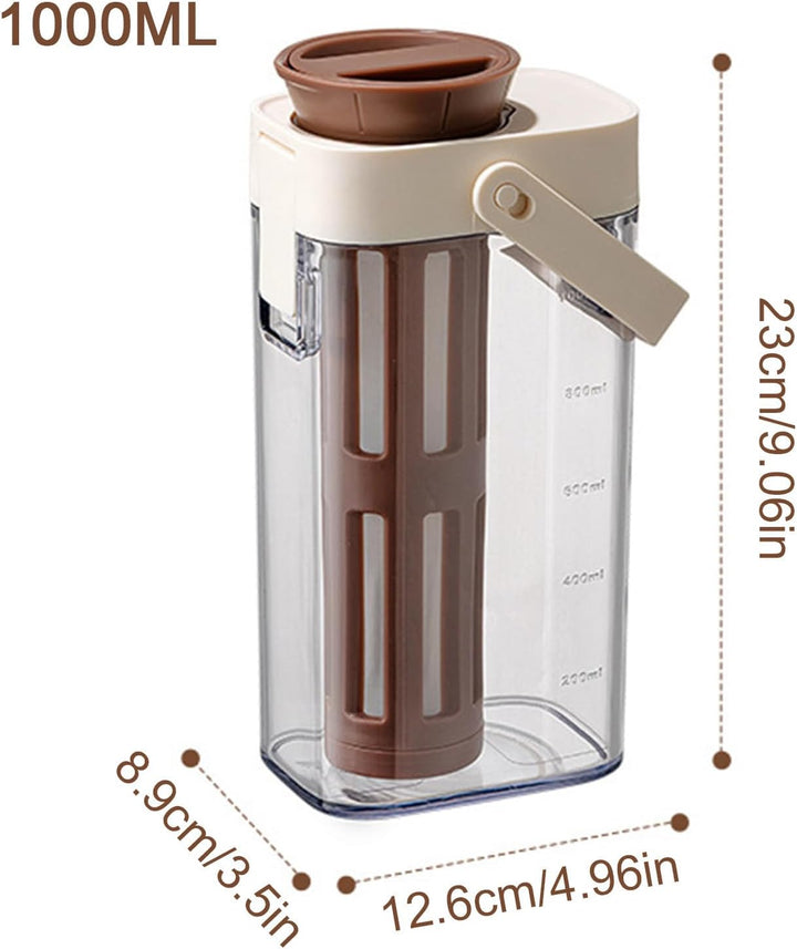 Cold Coffee Brewer,1 Liter Cold Brew Tea Maker Coffee Pot - Platzsparendes Glas mit Griff, grosse Ka