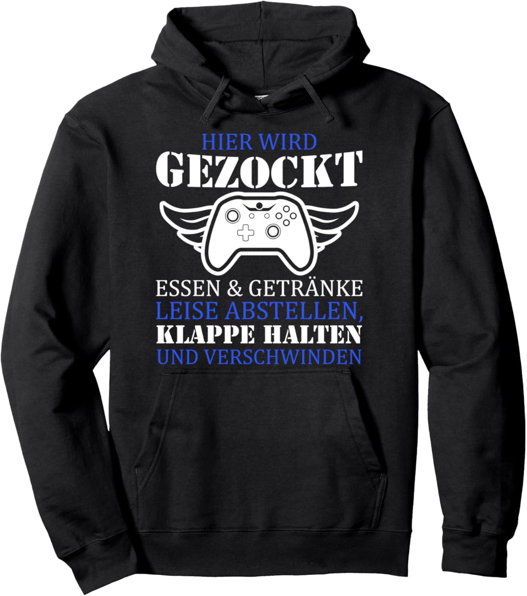 Hier wird gezockt Zocken Konsole Video Game Spieler Zockerin Pullover Hoodie