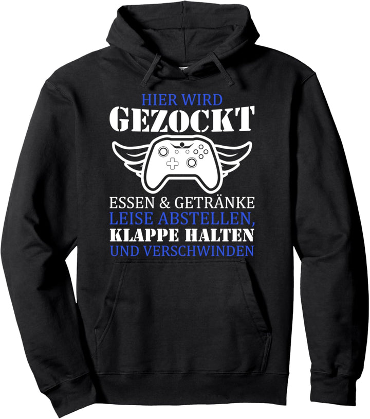 Hier wird gezockt Zocken Konsole Video Game Spieler Zockerin Pullover Hoodie