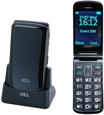 VOCA Klapphandy mit grossen Tasten für Senioren | Entsperrtes 4G LTE | Hohe Lautstärke | SOS-Taste |