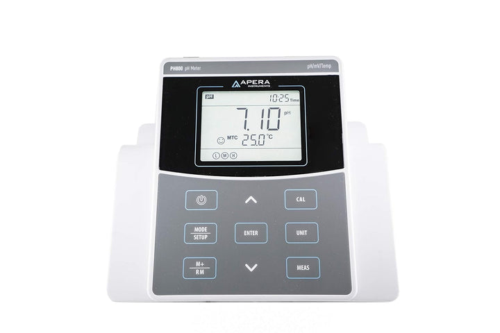 Apera Instruments PH800 Labor-/Tisch-pH-Messgerät (Inklusive 201T-F pH-Elektrode mit integrierter Te