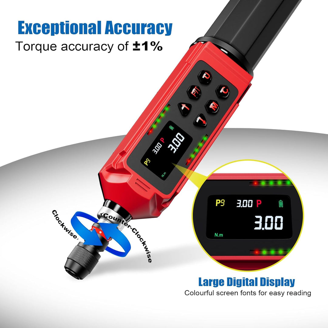 Digitaler Drehmomentschraubendreher 1/4 Zoll, 0.045-3NM Drehmoment Schraubendreher Einstellbar, ±1%