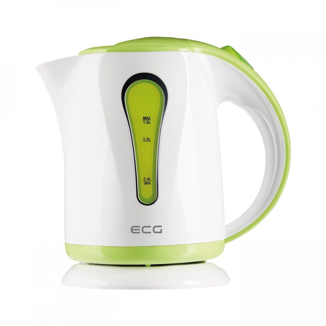 ECG RK 1022 Green, Wasserkocher, 1 Liter, Grün-weiss, Plastik