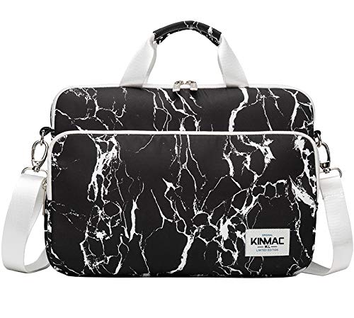 Kinmac 360 Degree Laptop Messenger Shoulder Bag 11 inch-13.5 inch Schwarzer Marmor, 11 inch-13.5 inc