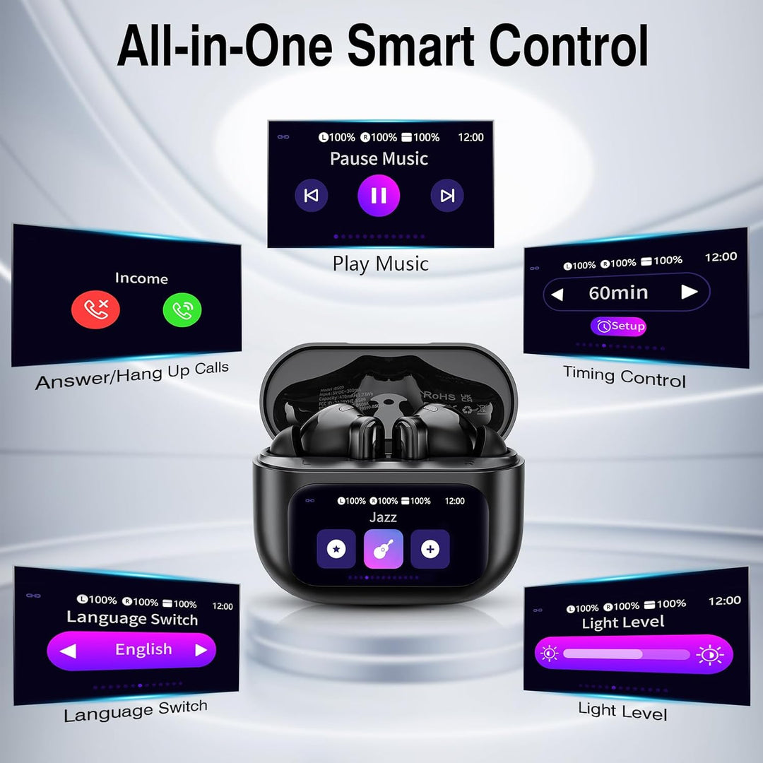Touchscreen Bluetooth Kopfhörer, 2026 In Ear Kopfhörer Kabellos Bluetooth 5.4 mit ANC+ENC Noise Canc