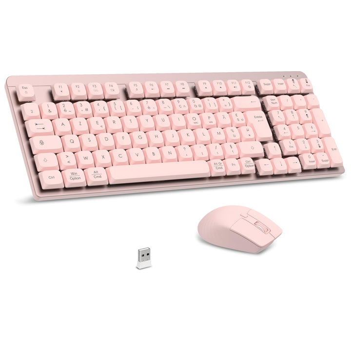 LeadsaiL FA98 Mechanische Tastatur, kabellos, mit Tastatur und Maus mit rotem Schalter, französische