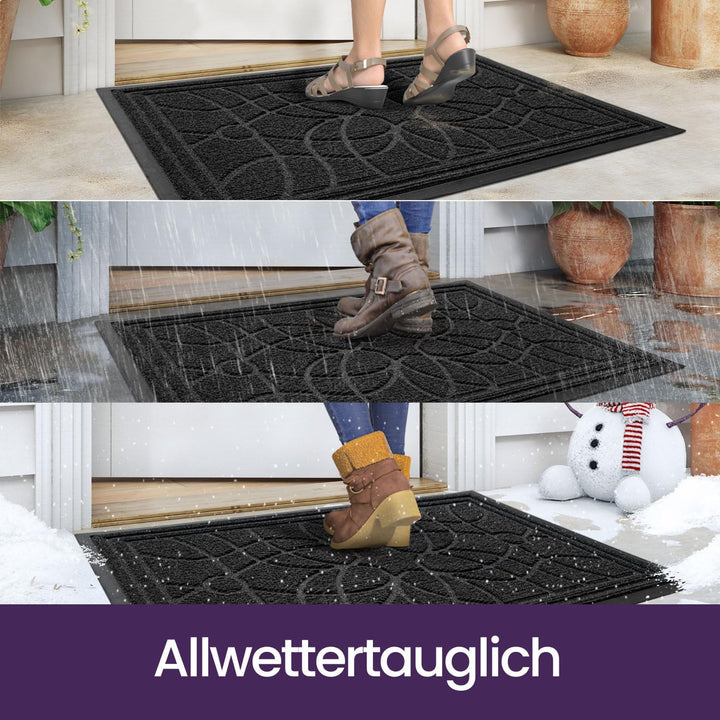 DEXI Fussmatte Aussen rutschfest 44×75 cm,Schmutzfangmatte Outdoor Waschbar,wetterfest Fussmatte aus