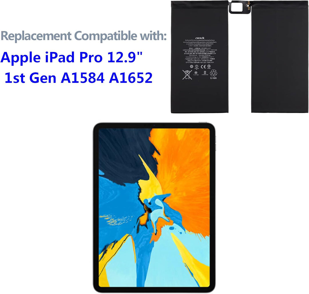 Swark Akku A1577 Kompatibel mit Netbook Pad Tablet iPadPro 12.9" 1st Gen A1584 A1652