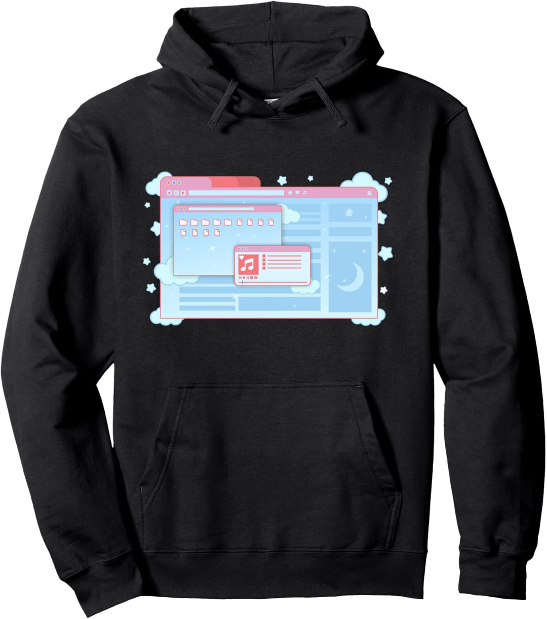 Vaporwave Aesthetic Kawaii E-Girl Desktop Browser 90s Grunge Pullover Hoodie