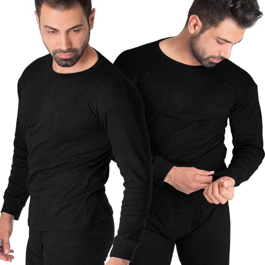 Black Snake® Thermounterhemd Thermounterwäsche Sport Unterhemden Herren 2 Stück Langarm L Schwarz, L