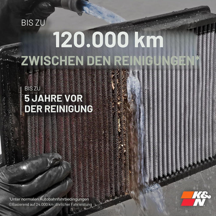K&amp;N 33-3005 Motorluftfilter: Hochleistung, Prämie, Abwaschbar, Ersatzfilter,Erhöhte Leistung, 2012-2