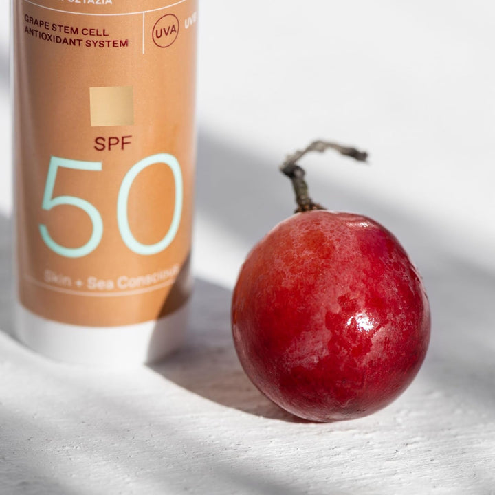 KORRES RED GRAPE Getönte Sonnencreme fürs Gesicht LSF 50 Anti-Aging + Anti-Dark-Spot, dermatologisch