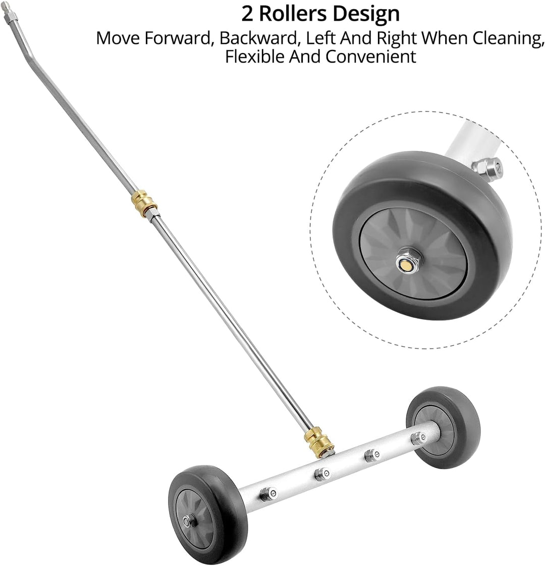 QWORK® Auto Hochdruck Unterbodenreiniger, Unterboden Auto hochdruckreiniger, Wasserbesen mit 2 Stück