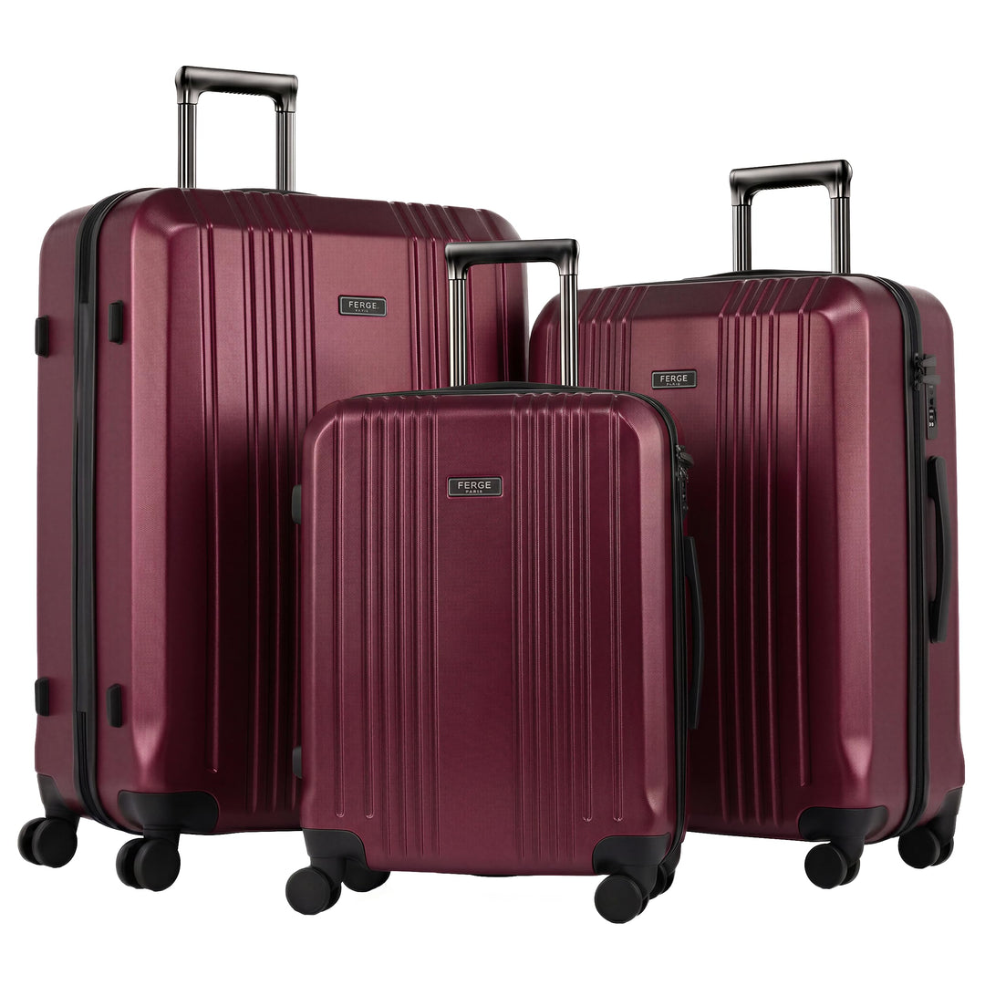FERGÉ Kofferset 3 TLG Hartschale mit TSA-Zahlenschloss Cannes Reisekoffer Trolley-Set (Handgepäck, L
