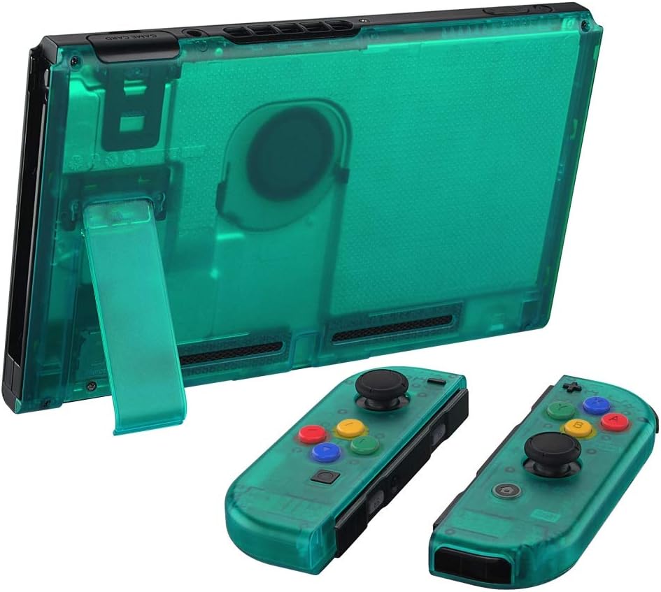 eXtremeRate Hülle Case für Nintendo Switch Joycon/Konsole, Rückgehäuse&Kickstand für Switch Console,
