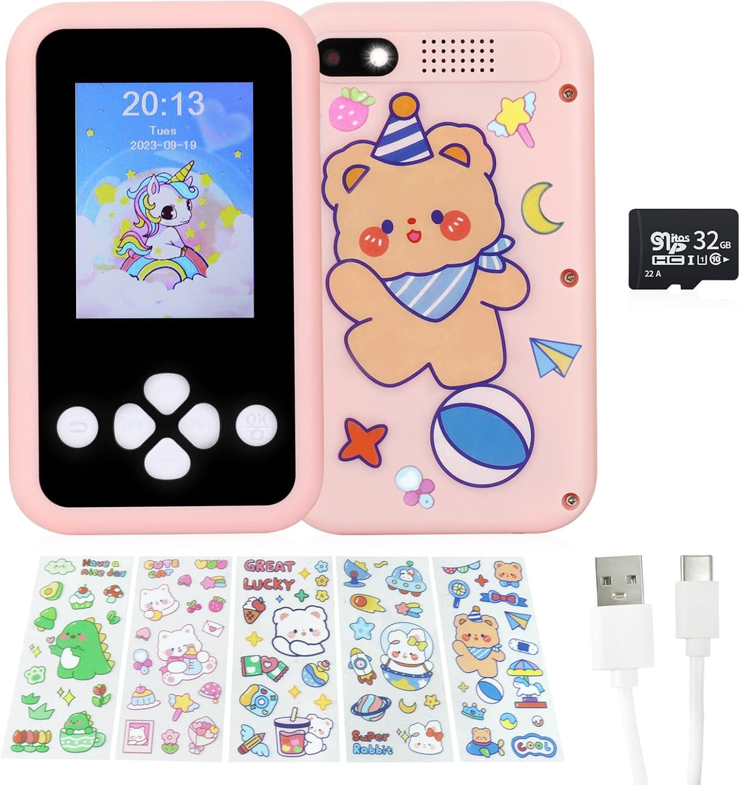 Jirmerp Kinder Handy,Smartphone für Kinder Touch-Screen Spielzeug-Handy mit Kamera, Musik und Spielf