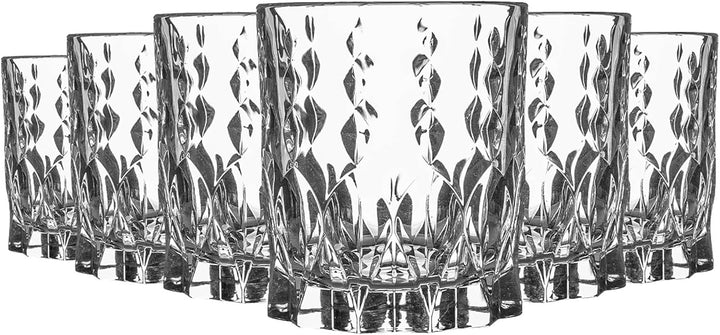 RCR Crystal Marilyn Whiskey Gläses Set - Moderne Schnittglas -Cocktail -Trinkgläser - 337ml - 6pc