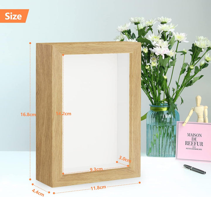 Anhow 2er 3D Bilderrahmen zum Befüllen, 3D Bilderrahmen Tiefer Objektrahmen 10 x 15 cm mit Transpare