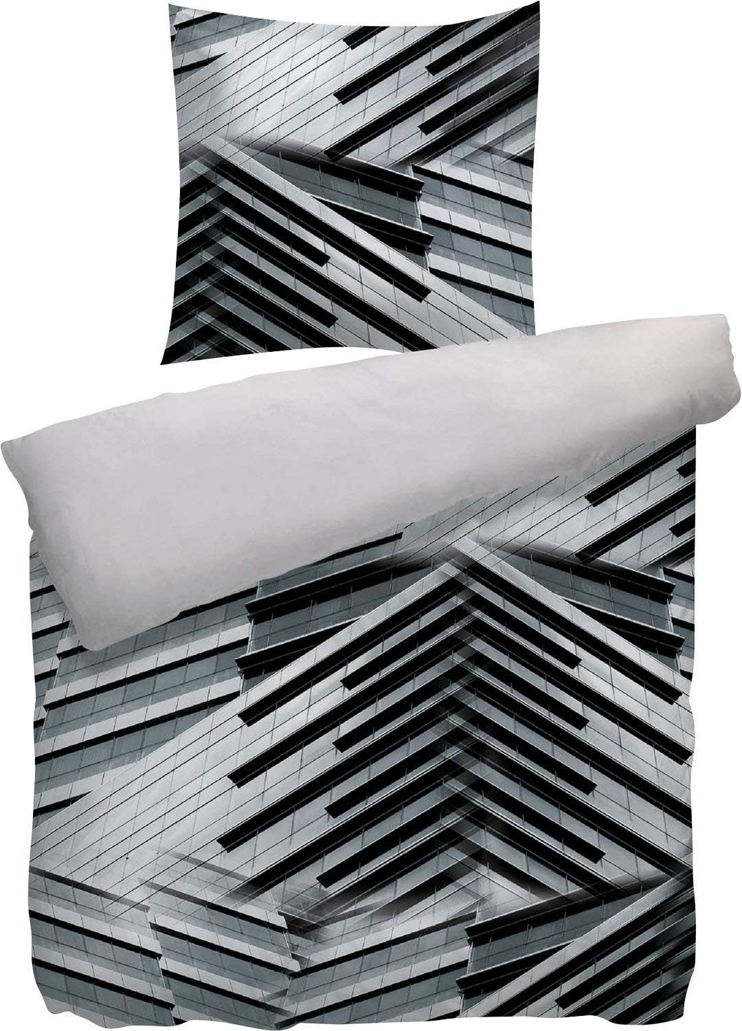 Heckett Lane Bettwäsche 100% Baumwolle Nari 135x200 (80x80) Cloudburst Grey 135x200 cm + 80x80 cm Gr
