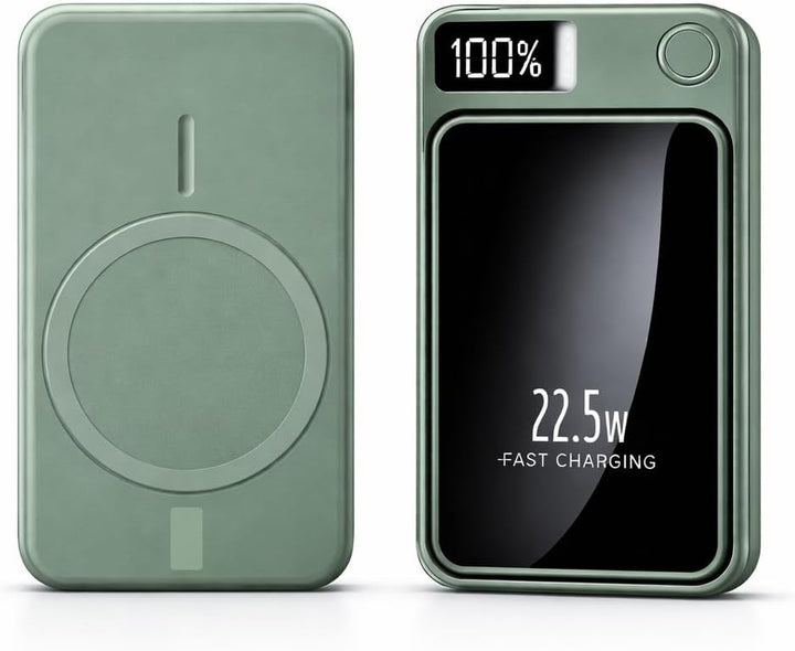 Magnetische Powerbank 5000mAh Mini 22.5W PD Schnellladen mit LED Display – kompatibel mit Samsung, M