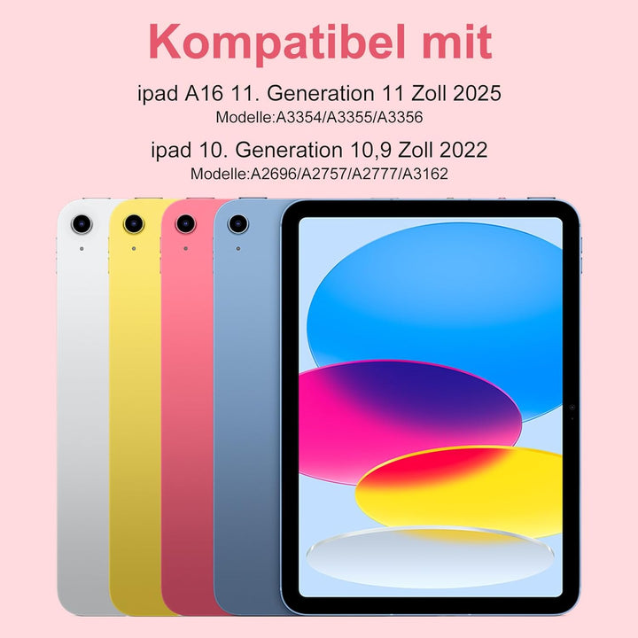 aMZCaSE für iPad 10. Generation 2022/A16 11.Generation 2025 (10,9/11 Zoll) Hülle mit Tastaturhülle,T