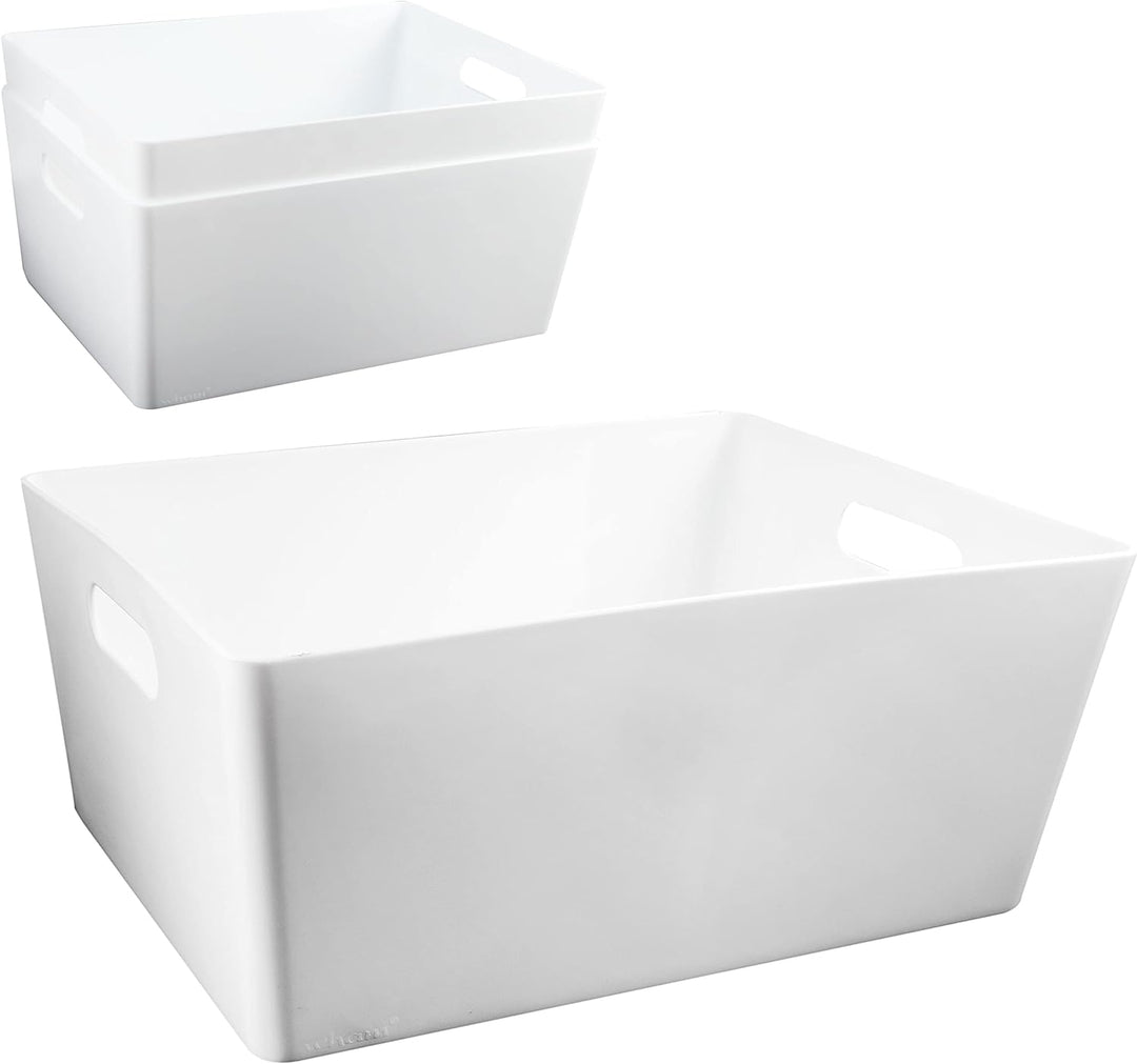 3x Ordnungsboxen - 15cm hoch - WEIss - 35x26x15cm - 11,5 Liter - DINA4 - Ordnungskorb - Schubladenor