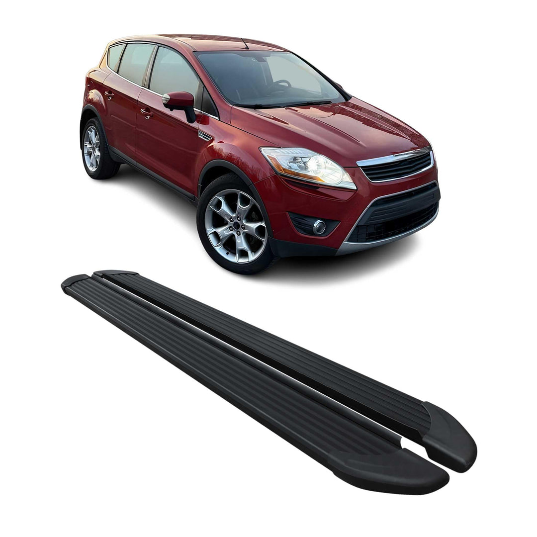 OMAC Seitenschweller Trittbretter Schweller kompatibel mit Ford Kuga 2008-2011 Aluminium Schwarz OPA