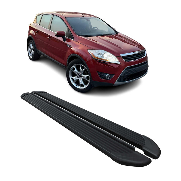 OMAC Seitenschweller Trittbretter Schweller kompatibel mit Ford Kuga 2008-2011 Aluminium Schwarz OPA