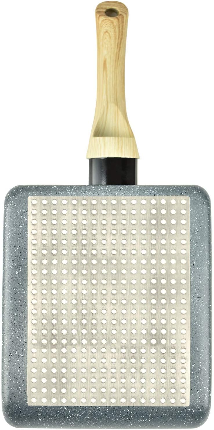 Artcome Japanese Omelette Pan Non stick Coating Tamagoyaki Egg Pan with Tamagoyaki Plate, Silicone S