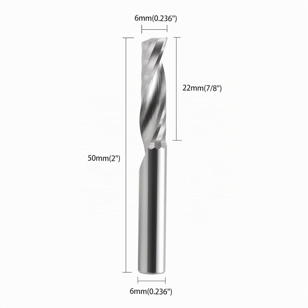 Fräser,CNC Fräse,Schaftfräser,Holz Fräser,CNC fräser,VHM Einschneidiger Fräser mit 6mm Schaft x 22mm