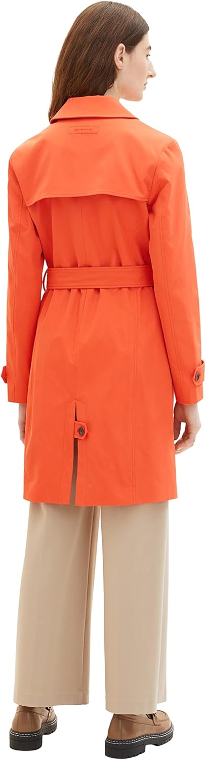 TOM TAILOR Damen Basic Trenchcoat mit Gürtel XL 15612 - Fever Red, XL 15612 - Fever Red