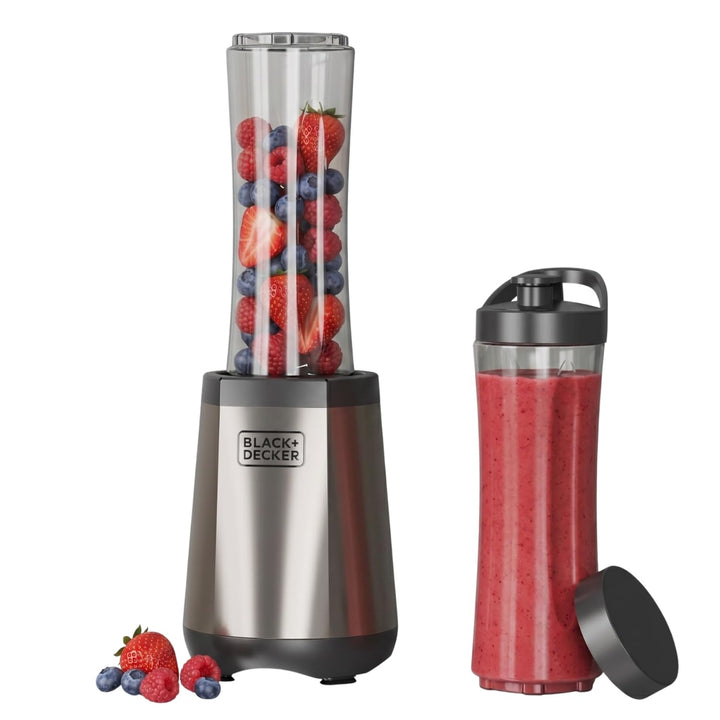 Black+Decker - Personal-Mixer 500W | 600 ml To-Go-Becher | 4x Edelstahlmesser 304 | Eis crushen | Sp