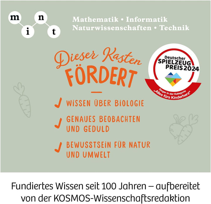 KOSMOS 637262 Meine erste Farm mit Judith Rakers, Minihochbeet für die Fensterbank, Gemüse Pflanzset