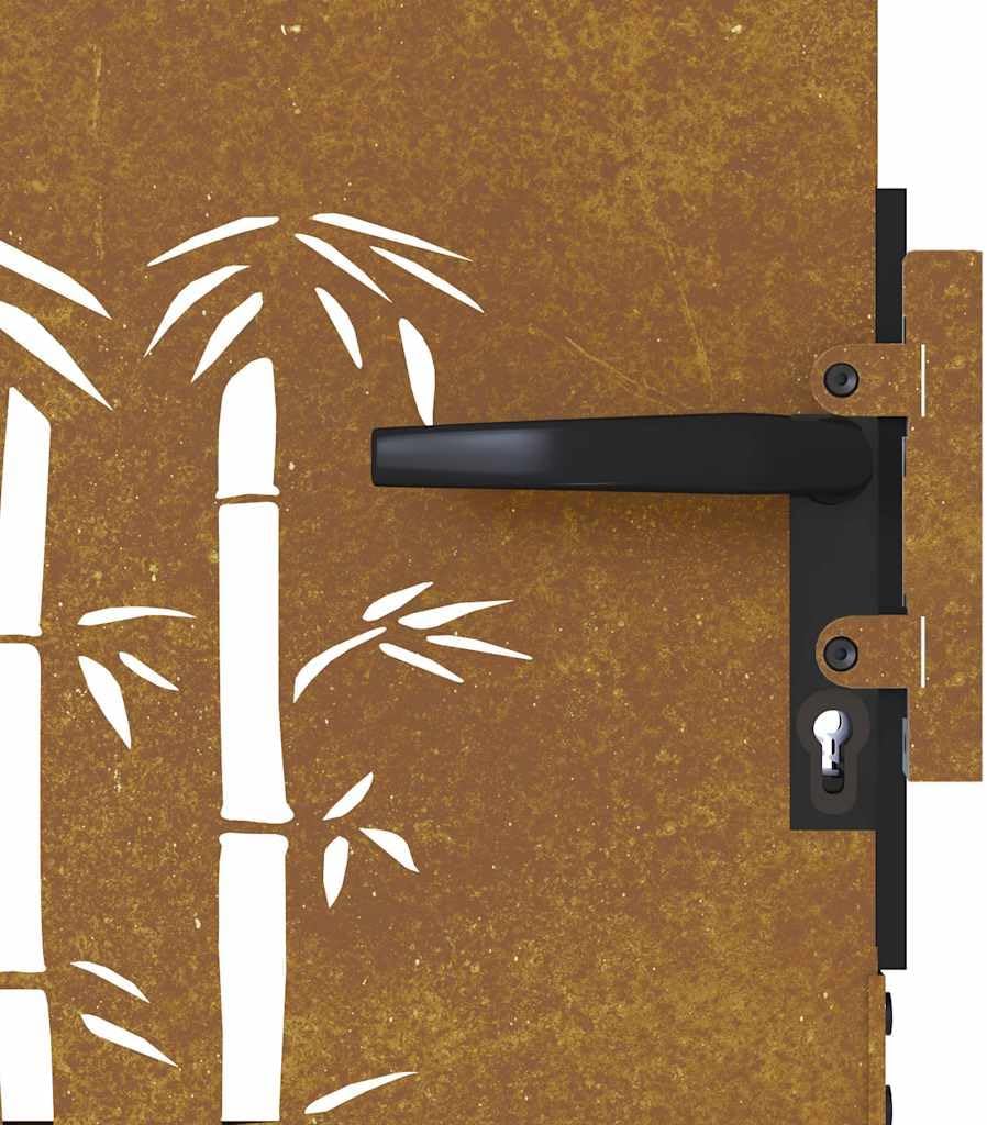 vidaXL Gartentor, Gartentür mit Bambus-Design, Abschliessbar Hoftor Eingangstor für Garten Terrasse,