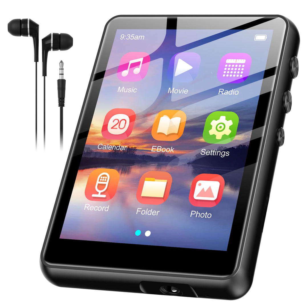 SWOFY 128GB SWOFY MP3 Player Bluetooth 5.3, 300 mAh Batterie，2.4 Zoll Touchscreen Mini Musik Player,