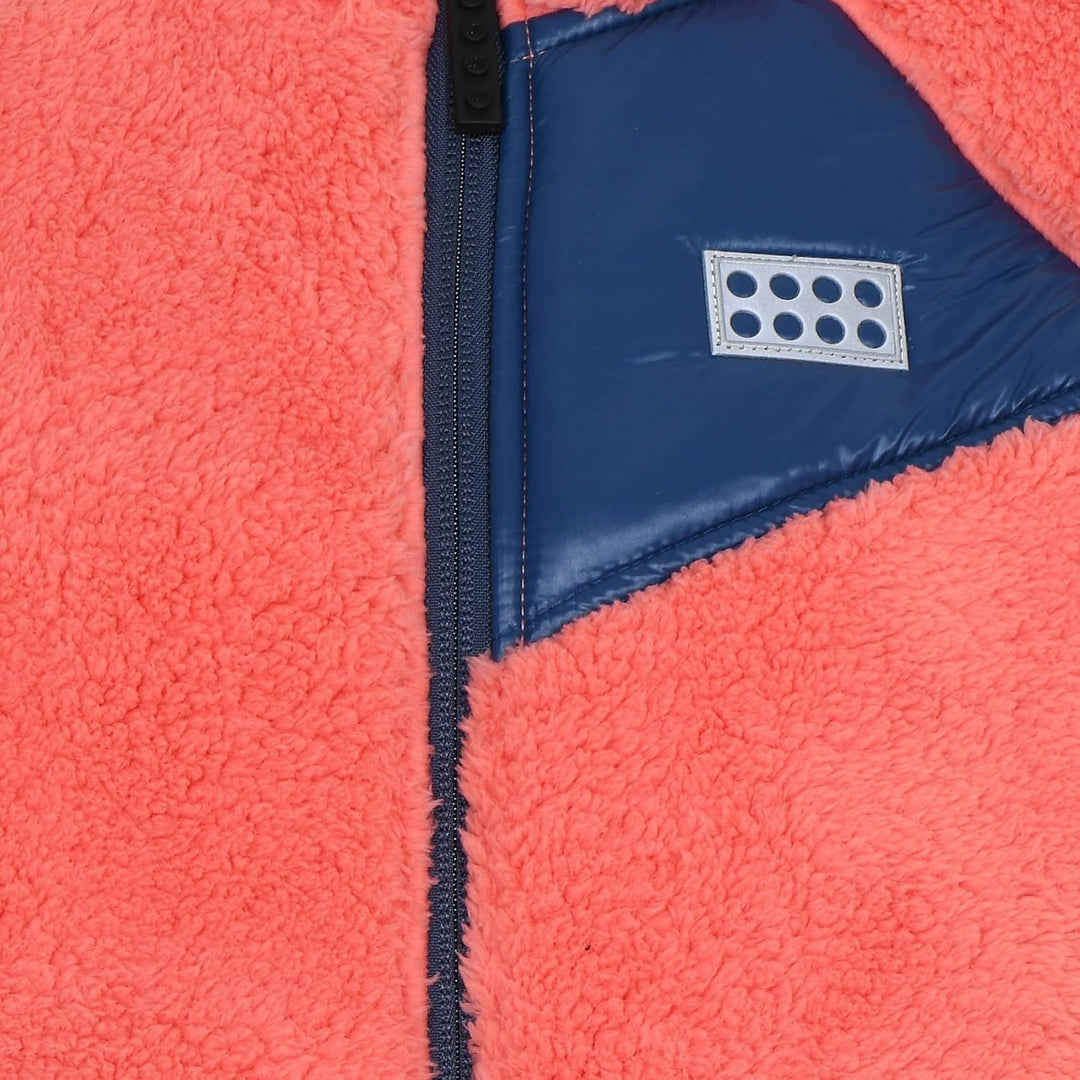 LEGO Mädchen Wear Teddy Kapuze und Taschen Fleece-Jacke 116 Peach, 116 Peach