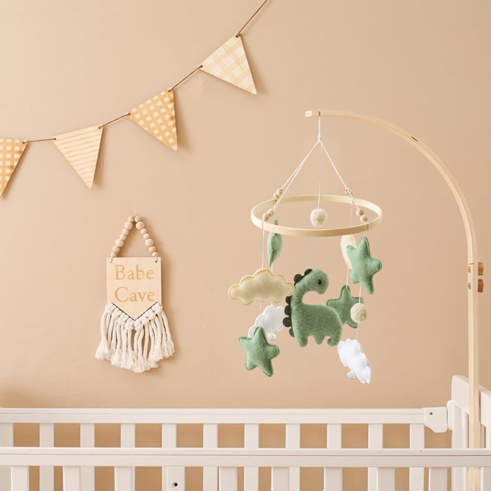 SGZIOO Mobile Baby Windspiele, Mobile Babybett Holz, Baby mobile für Bett, Babymobile mit Sternen, W
