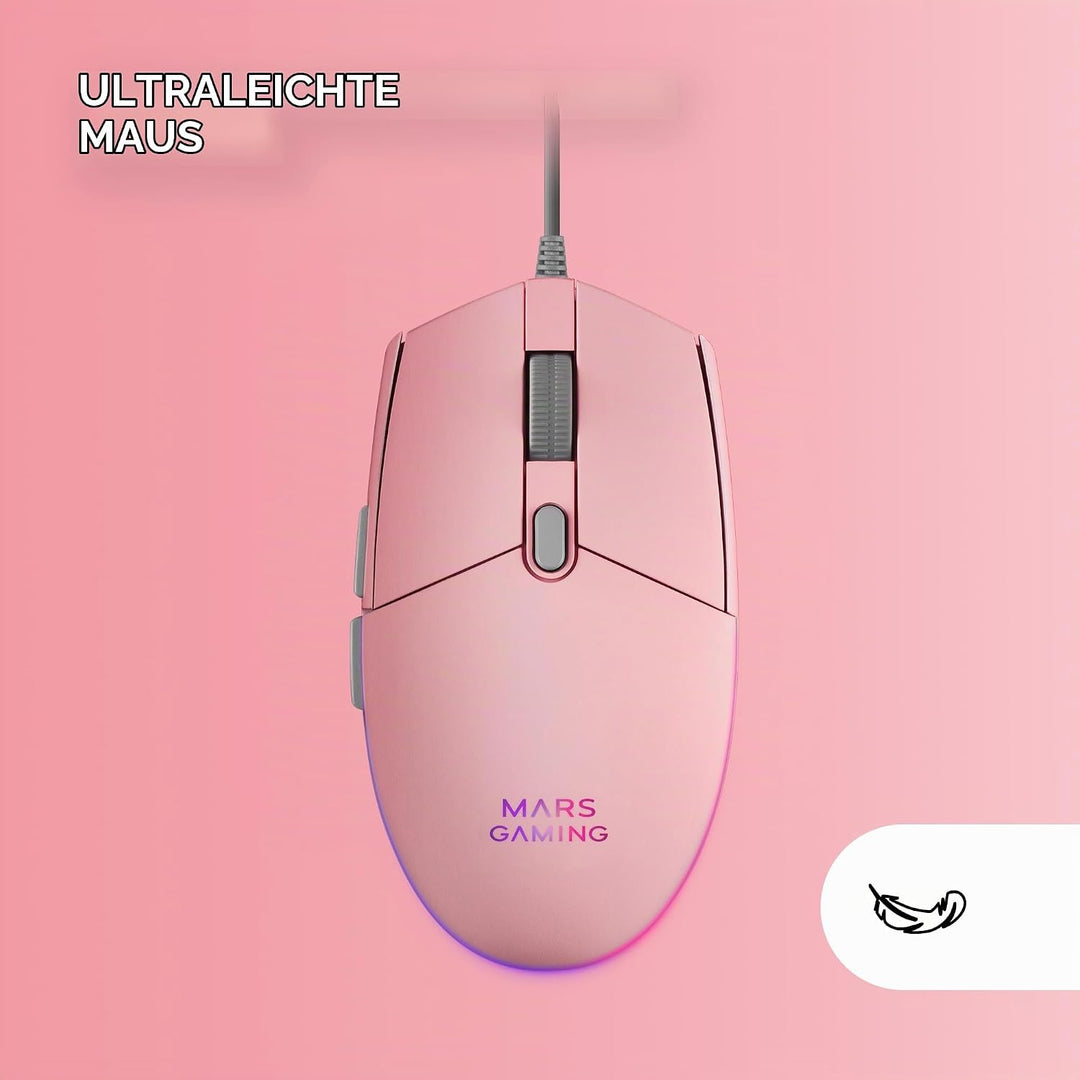 MARSGAMING MCP-RGB3, Pack Gaming-Tastatur Fixed RGB + Gaming-Maus RGB Flow 3200 DPI + Headset Over-E