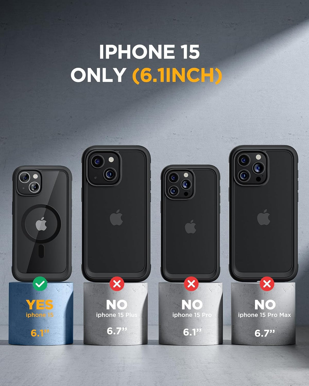 Miracase 360 Grad für iPhone 15 Hülle mit Magsafe, Eingebaut Glas Schutzfolie, Komplettschutz HandyH